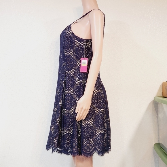 VINCE camuto Lace Halter Fit & Flare Dress Size 14 - Picture 7 of 14